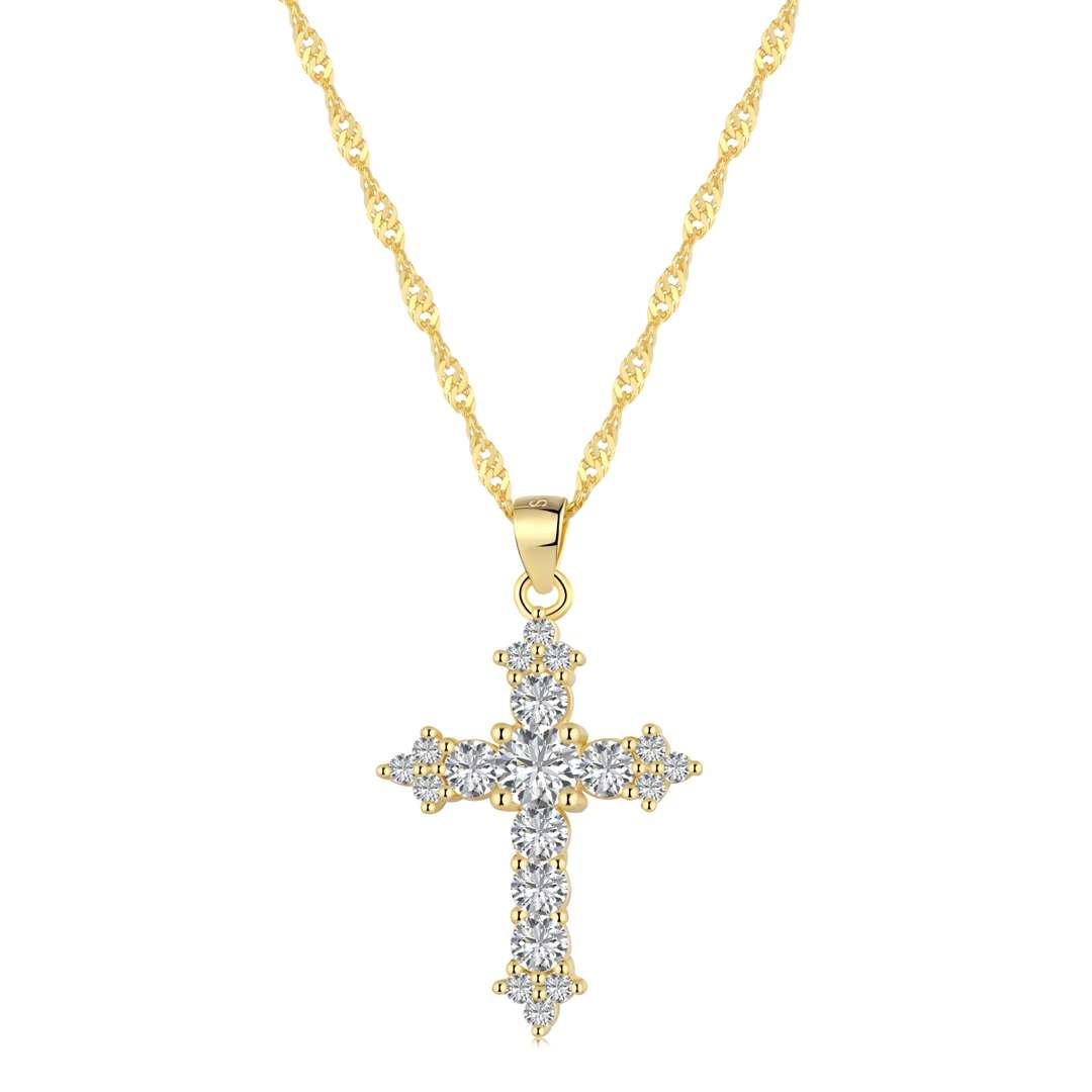 [ElanLuxe Jewelry]Delicate Cross Shape Necklace