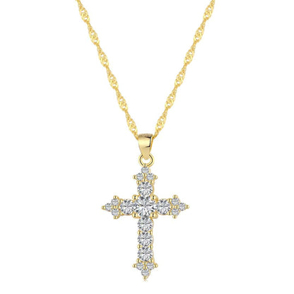 [ElanLuxe Jewelry]Delicate Cross Shape Necklace