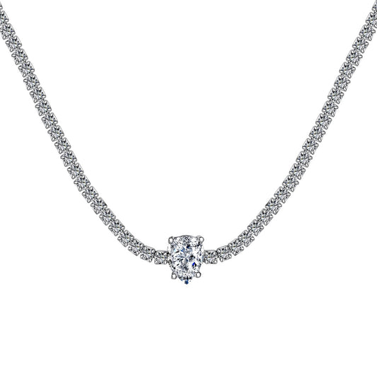 [ElanLuxe Jewelry]1.0 carat Unique Pear Cut Tennis Necklace