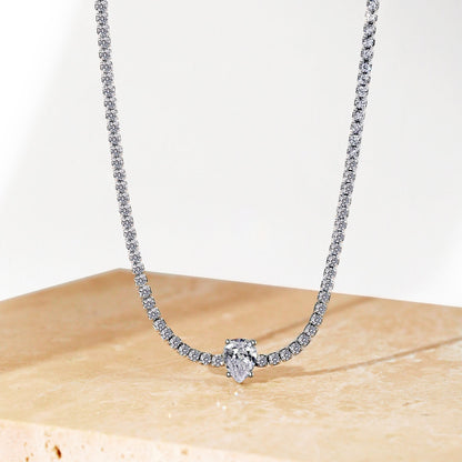 [ElanLuxe Jewelry]1.0 carat Unique Pear Cut Tennis Necklace