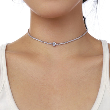 [ElanLuxe Jewelry]1.0 carat Unique Pear Cut Tennis Necklace