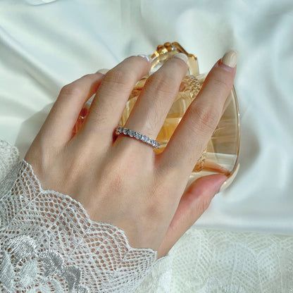 [ElanLuxe Jewelry]Sparkling Round Cut Tennis Ring