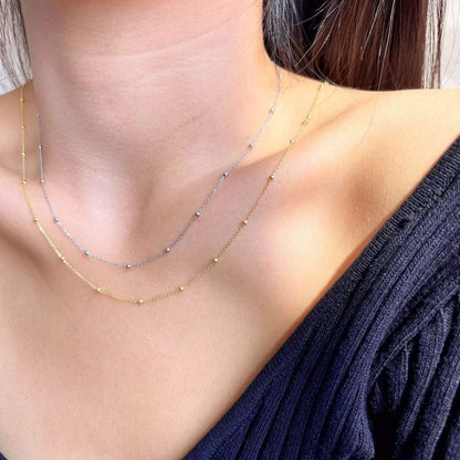 [ElanLuxe Jewelry]Small Bead Clavicle Chain Simple Necklace