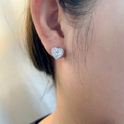 [ElanLuxe Jewelry]Sparkling Heart Shape Lover Earrings