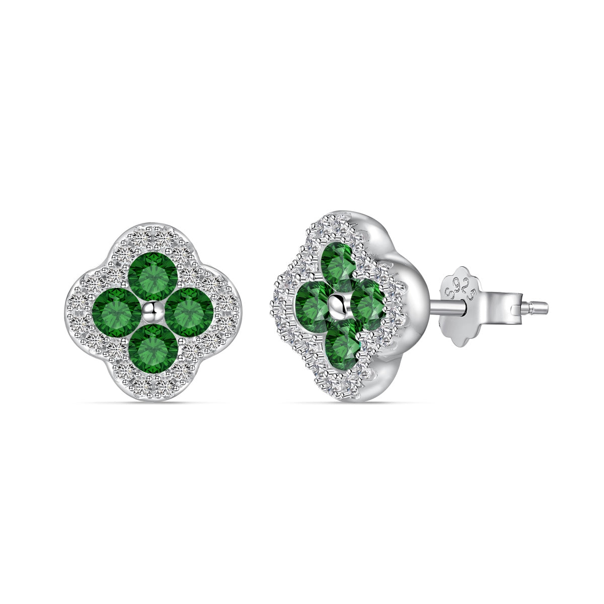 [ElanLuxe Jewelry]Four-Leaf Clover Flower Shaped Earrings