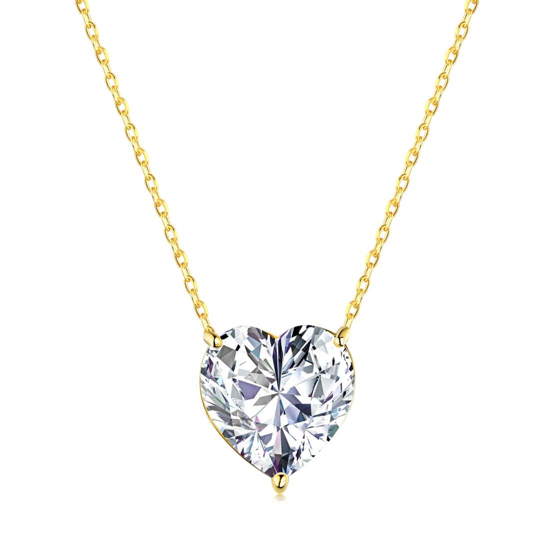 [ElanLuxe Jewelry]6.0 carat Radiant Heart Shape Necklace