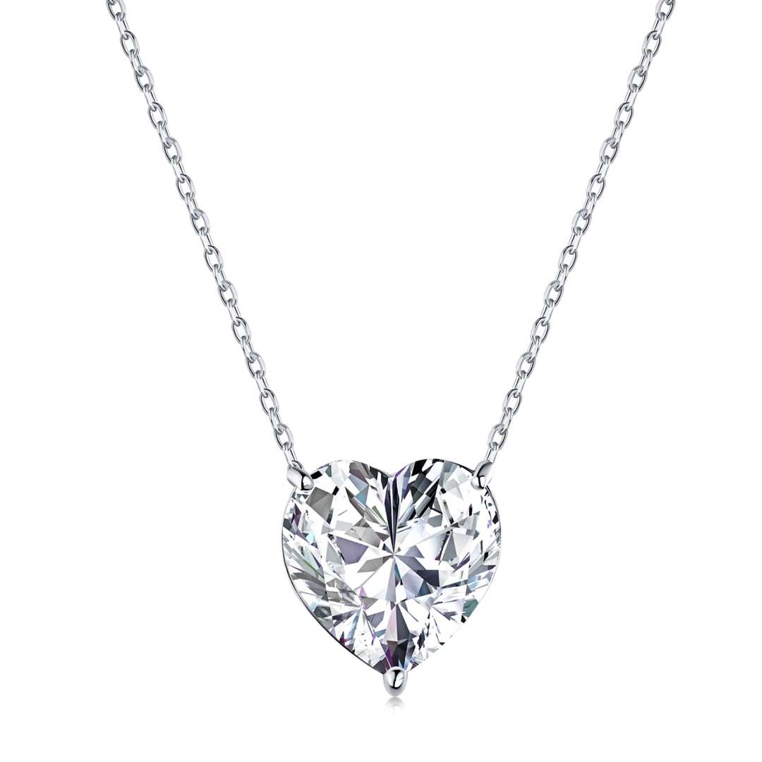 [ElanLuxe Jewelry]6.0 carat Radiant Heart Shape Necklace