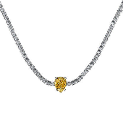 [ElanLuxe Jewelry]1.0 carat Unique Pear Cut Tennis Necklace