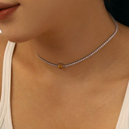 [ElanLuxe Jewelry]1.0 carat Unique Pear Cut Tennis Necklace
