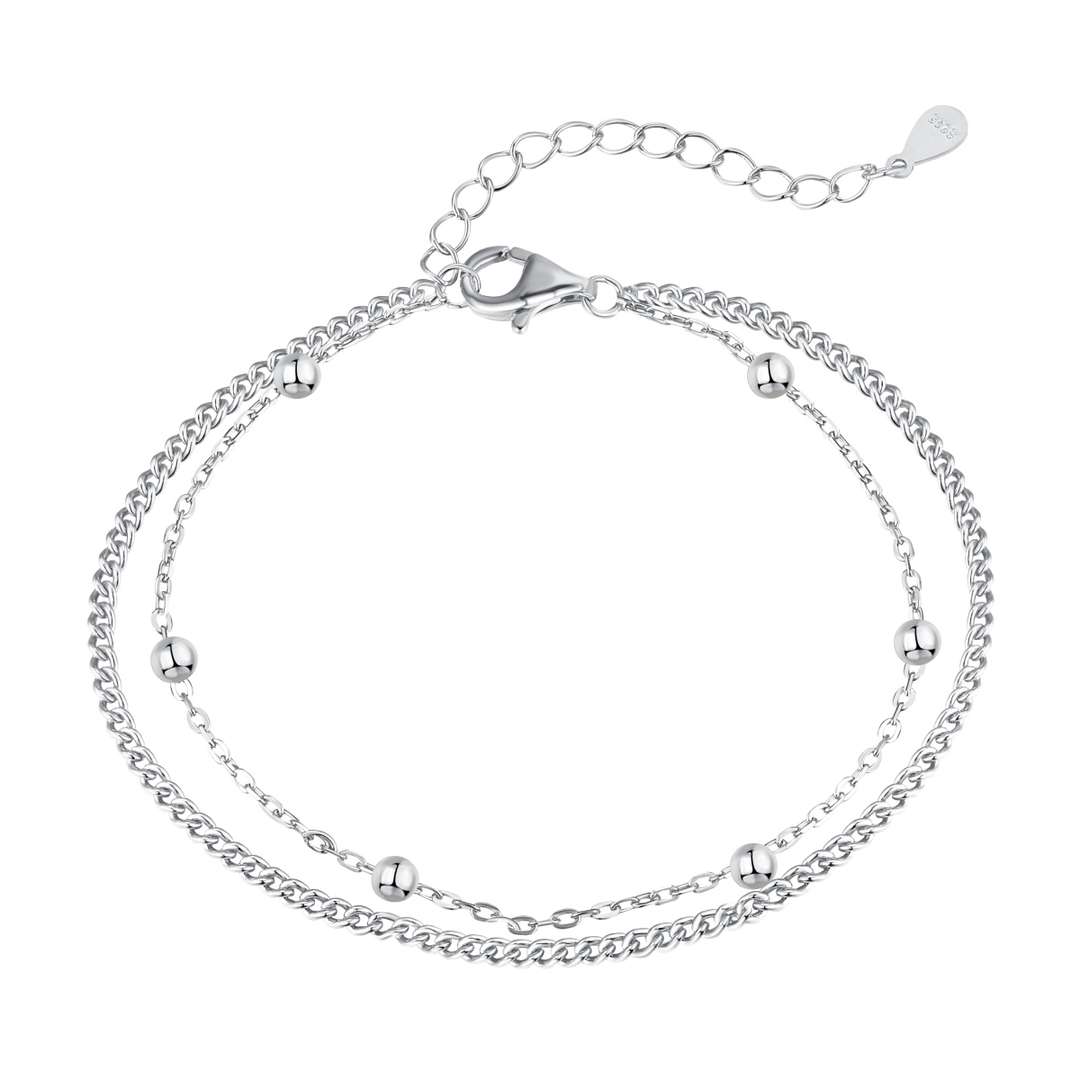 [ElanLuxe Jewelry]Delicate Bead Double Layer Bracelet
