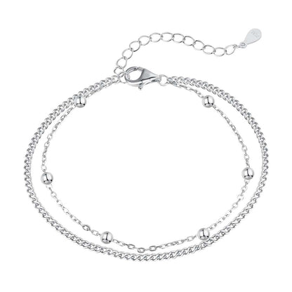 [ElanLuxe Jewelry]Delicate Bead Double Layer Bracelet