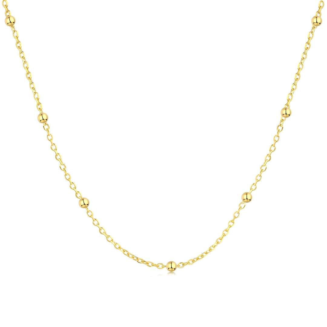 [ElanLuxe Jewelry]Small Bead Clavicle Chain Simple Necklace