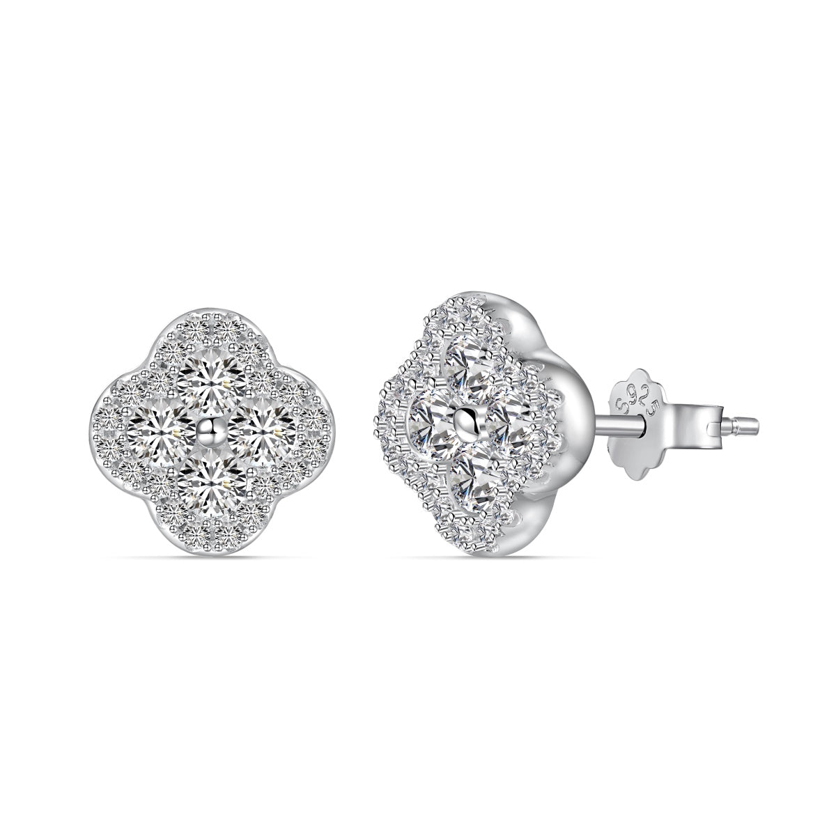 [ElanLuxe Jewelry]Four-Leaf Clover Flower Shaped Earrings