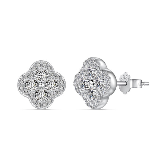 [ElanLuxe Jewelry]Four-Leaf Clover Flower Shaped Earrings