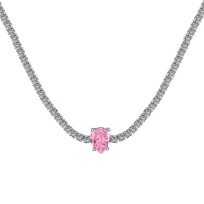 [ElanLuxe Jewelry]1.0 carat Unique Pear Cut Tennis Necklace