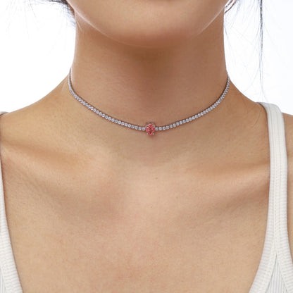 [ElanLuxe Jewelry]1.0 carat Unique Pear Cut Tennis Necklace