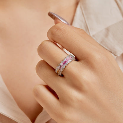 [ElanLuxe Jewelry]Ornate Colorful Radiant Cut Daily Ring