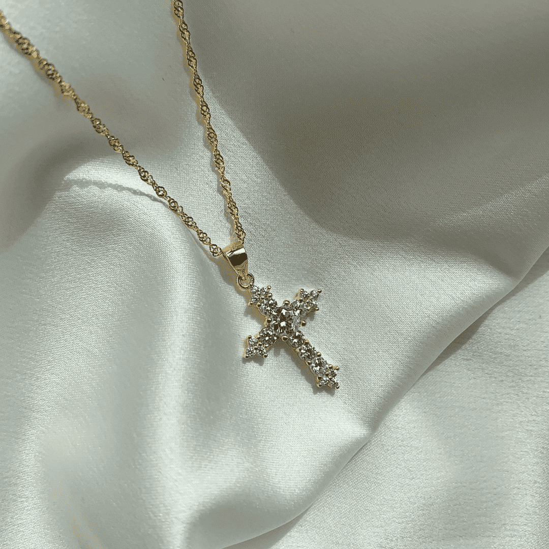 [ElanLuxe Jewelry]Delicate Cross Shape Necklace