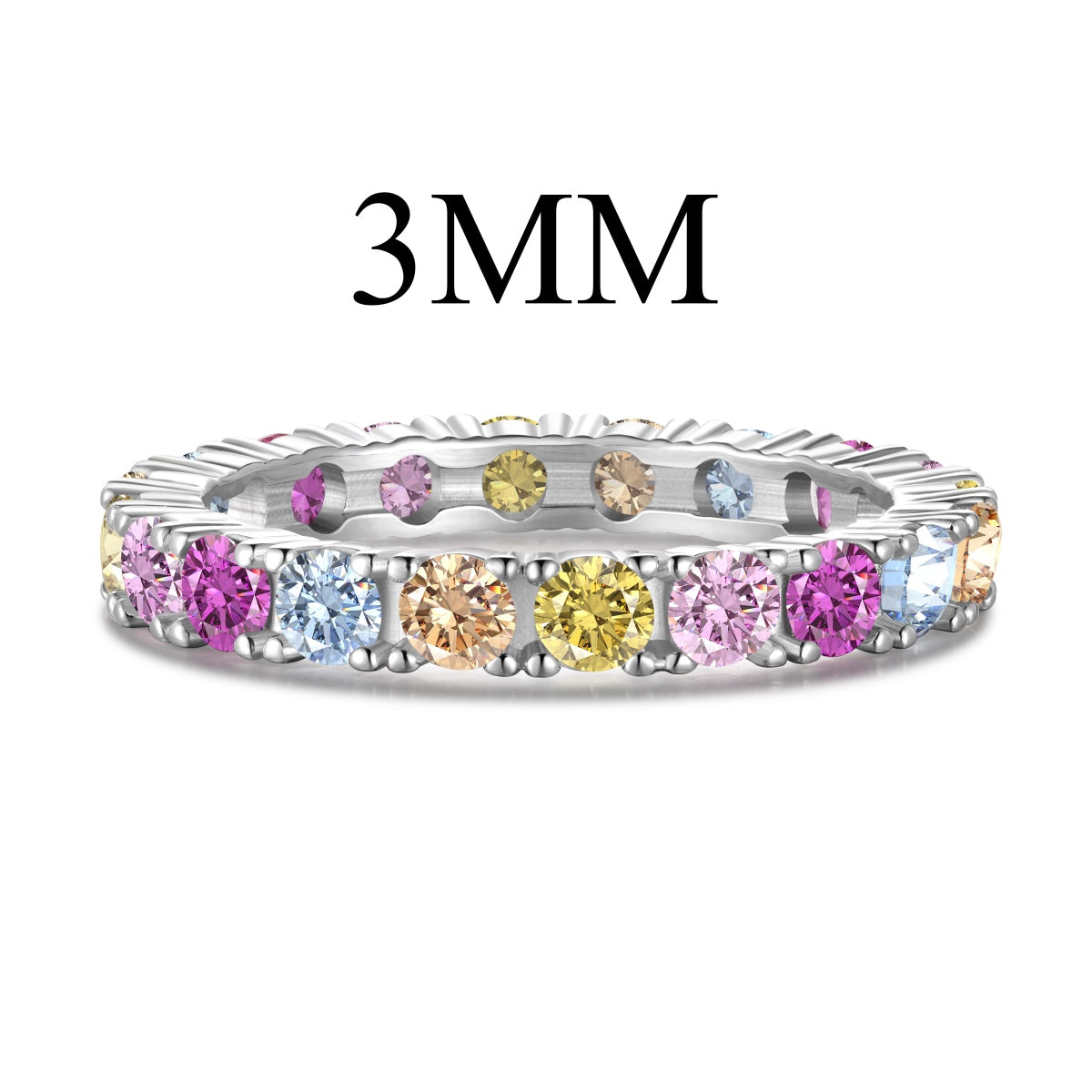 [ElanLuxe Jewelry]Dazzling Lustrous Round Cut Tennis Ring
