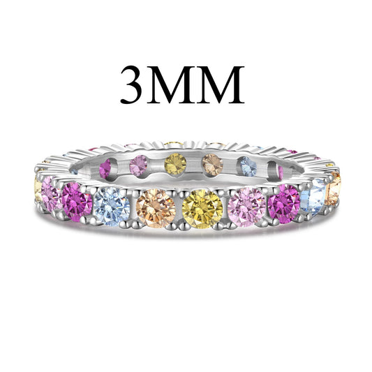 [ElanLuxe Jewelry]Dazzling Lustrous Round Cut Tennis Ring