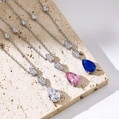 [ElanLuxe Jewelry]Dazzling Pear Cut Necklace
