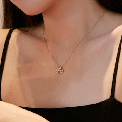 [ElanLuxe Jewelry]Elegant Flower Shape Pear Cut Necklace