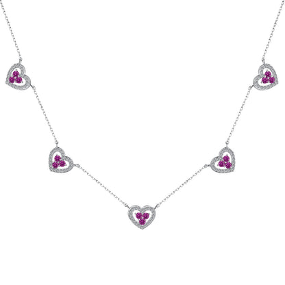 [ElanLuxe Jewelry]Sparkling Five Heart Necklace