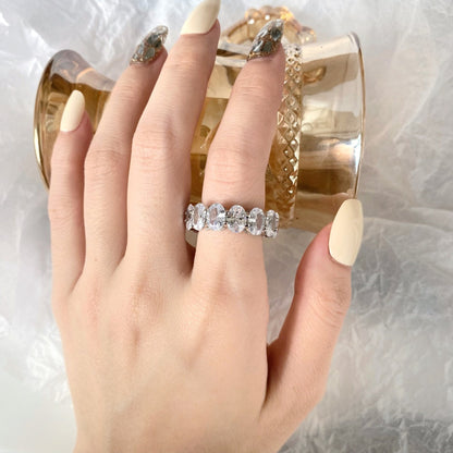 [ElanLuxe Jewelry]Dainty Elongated Cushion Cut Tennis Ring