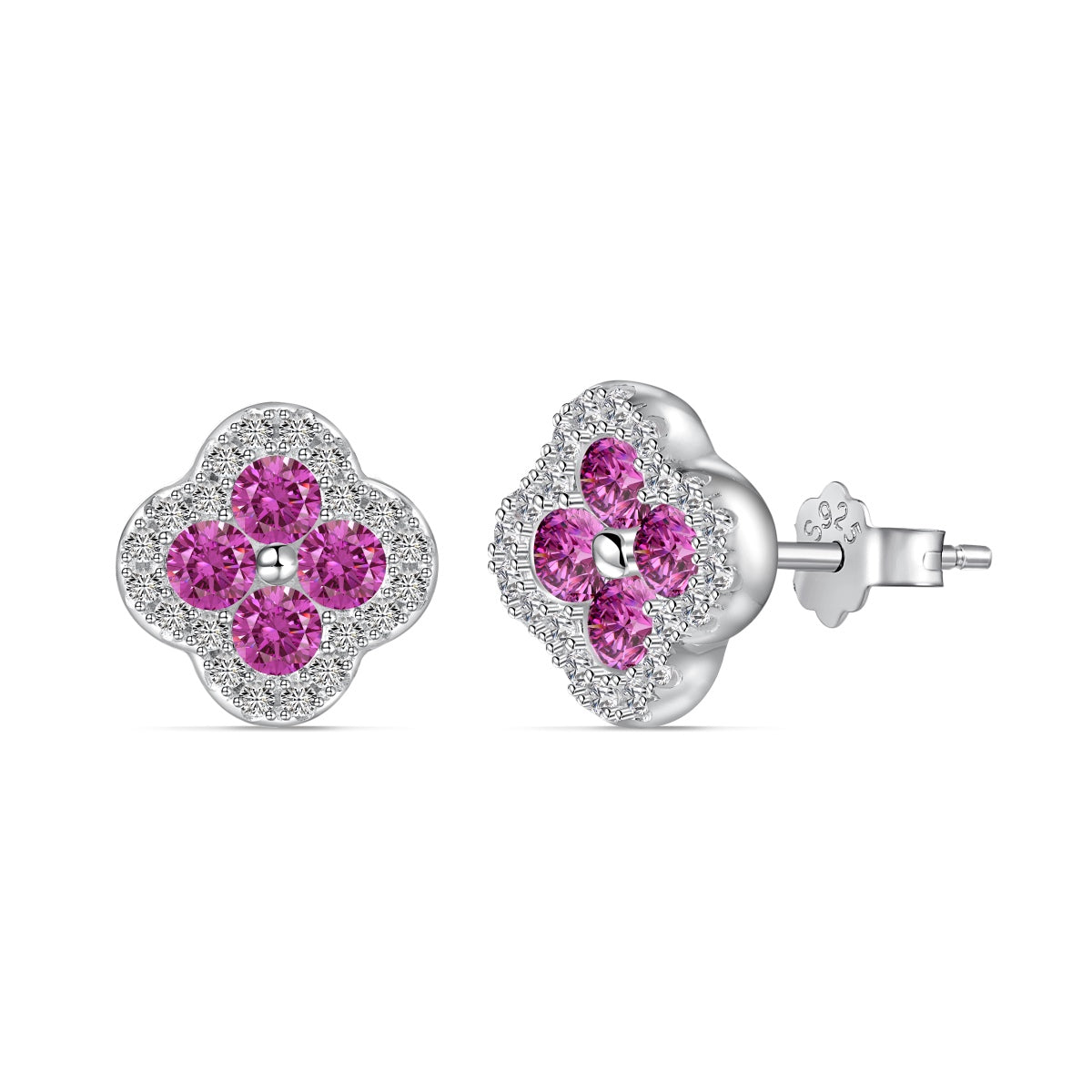 [ElanLuxe Jewelry]Four-Leaf Clover Flower Shaped Earrings