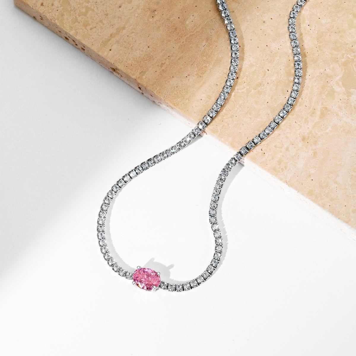 [ElanLuxe Jewelry]1.0 Carat Shining Oval Cut Necklace