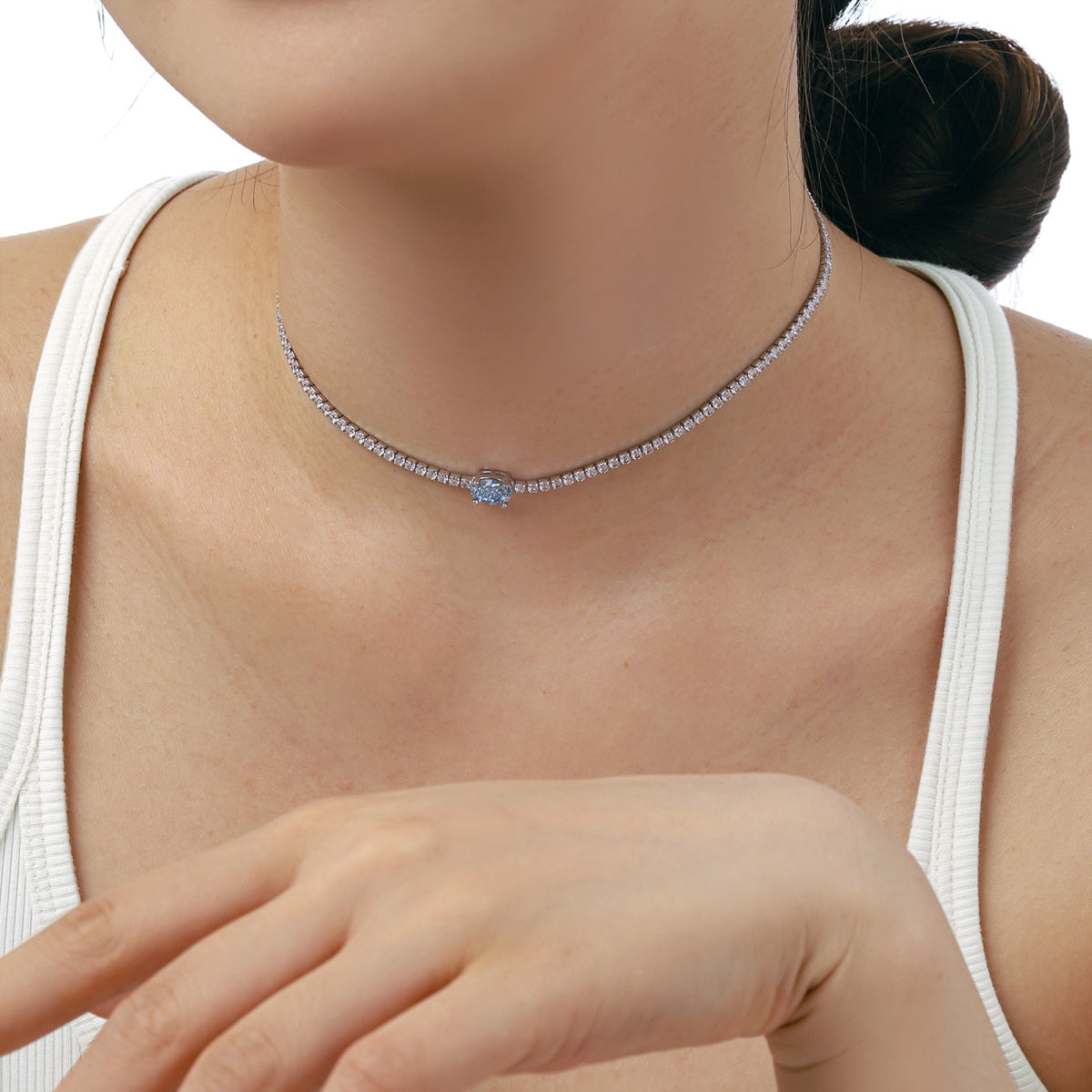 [ElanLuxe Jewelry]1.0 Carat Shining Oval Cut Necklace