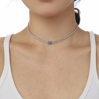 [ElanLuxe Jewelry]1.0 Carat Shining Oval Cut Necklace