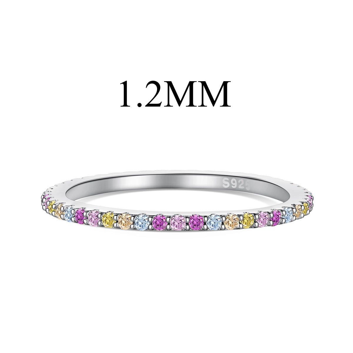 [ElanLuxe Jewelry]Ornate Colorful Round Cut Tennis Ring