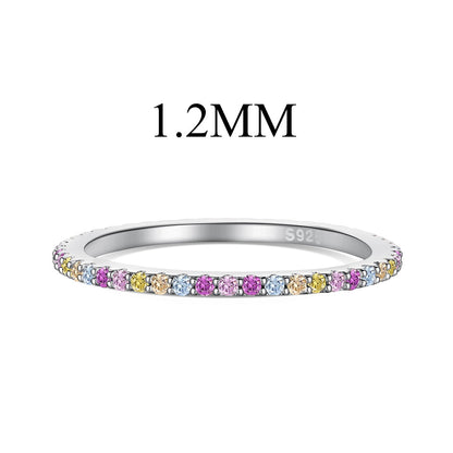 [ElanLuxe Jewelry]Ornate Colorful Round Cut Tennis Ring