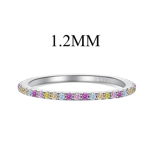 [ElanLuxe Jewelry]Ornate Colorful Round Cut Tennis Ring