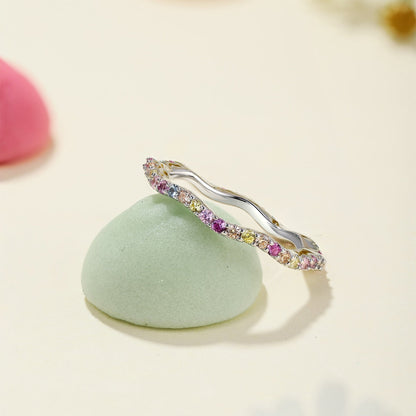 [ElanLuxe Jewelry]Dainty Colorful Round Cut Party Ring