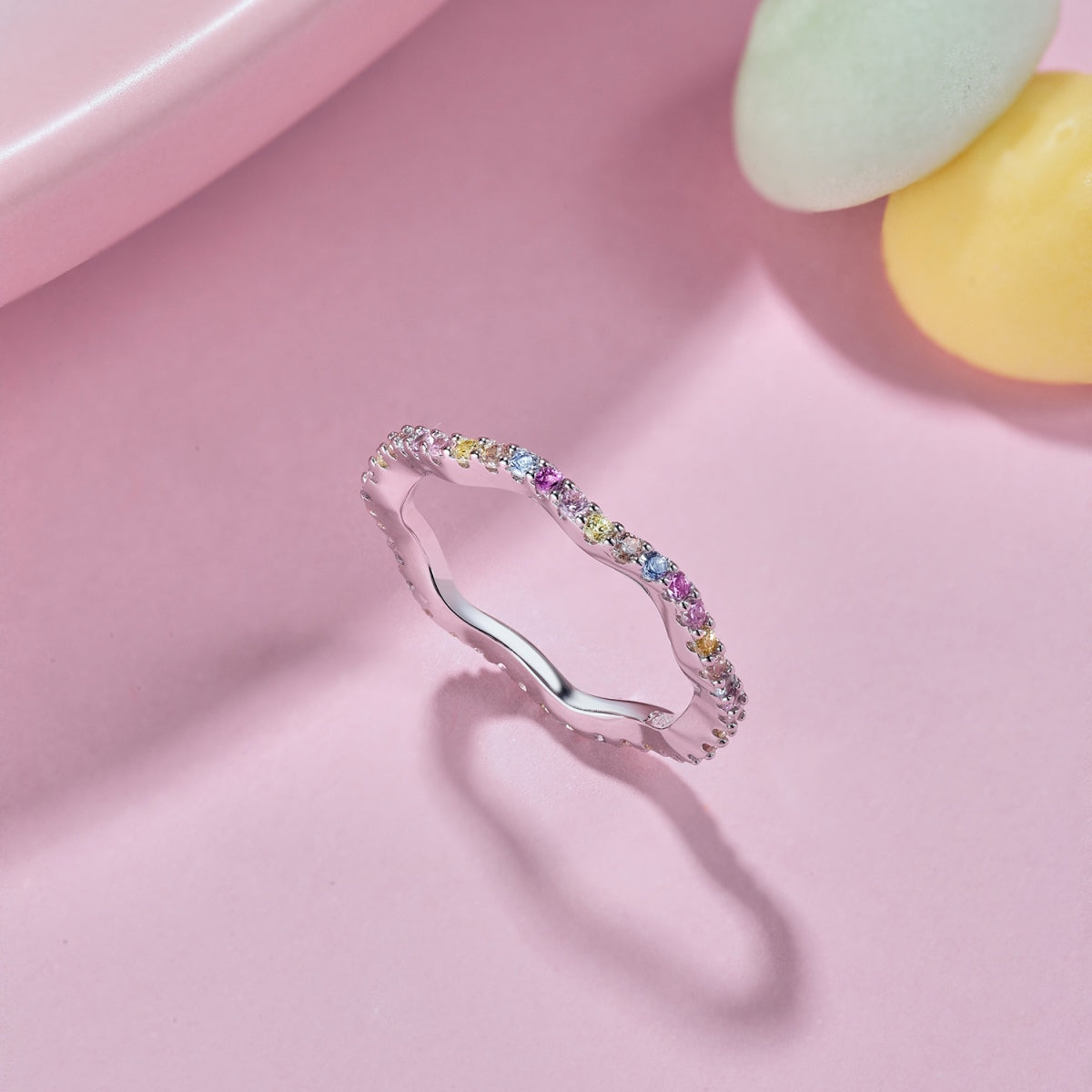 [ElanLuxe Jewelry]Dainty Colorful Round Cut Party Ring