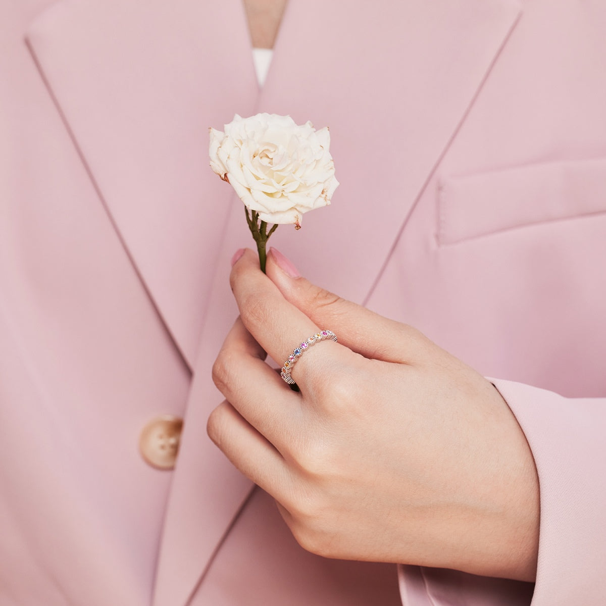 [ElanLuxe Jewelry]Unique Scintillating Round Cut Daily Ring