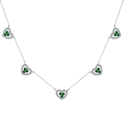 [ElanLuxe Jewelry]Sparkling Five Heart Necklace