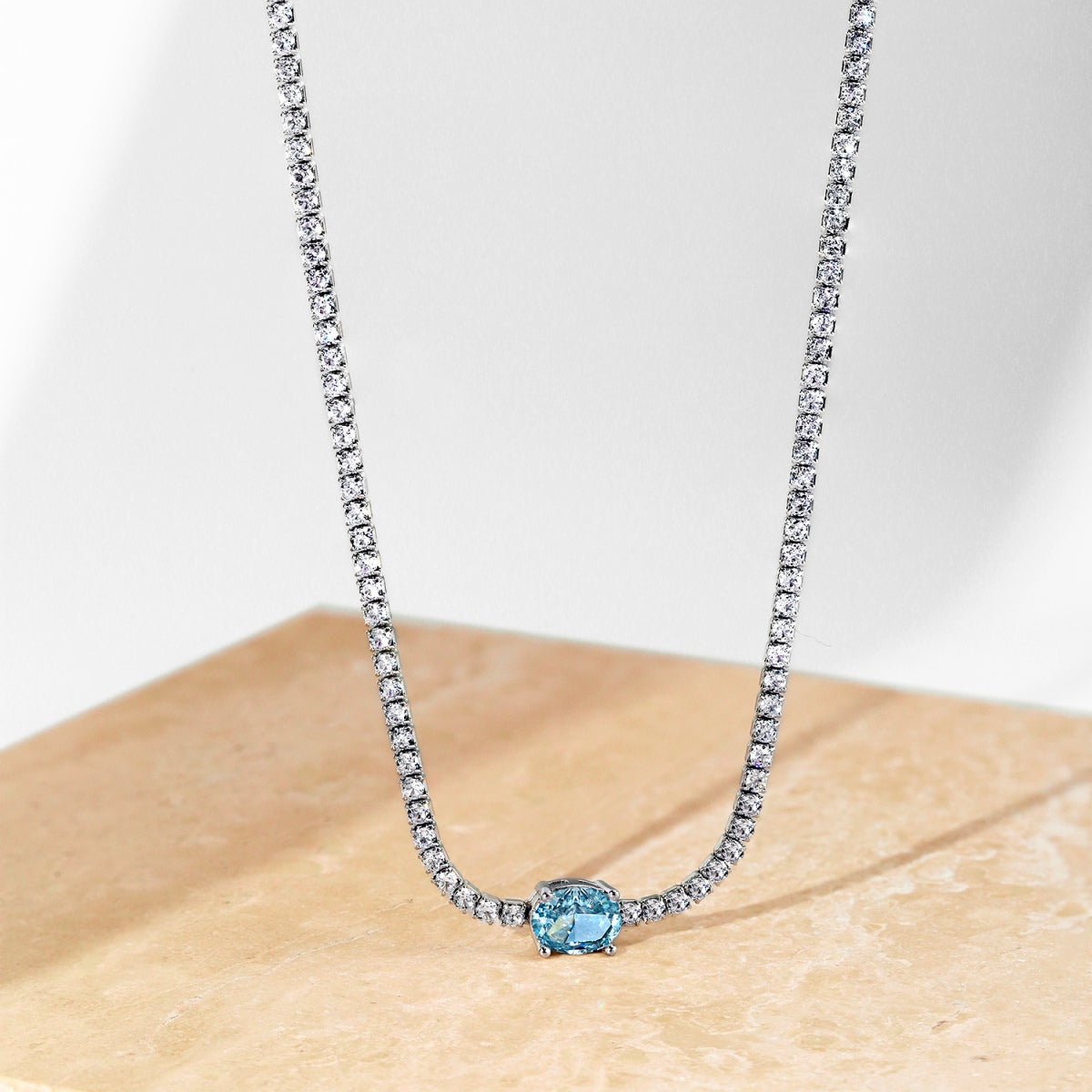 [ElanLuxe Jewelry]1.0 Carat Shining Oval Cut Necklace