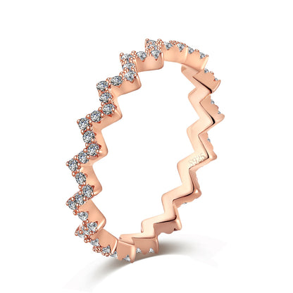 [ElanLuxe Jewelry]Delicate Enchanting Wave Shape Daily Ring