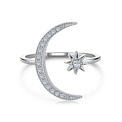 [ElanLuxe Jewelry]Eternity Moon & Star Ring