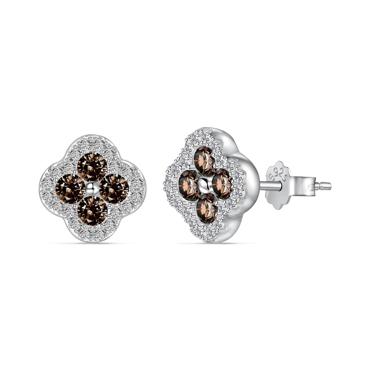 [ElanLuxe Jewelry]Four-Leaf Clover Flower Shaped Earrings