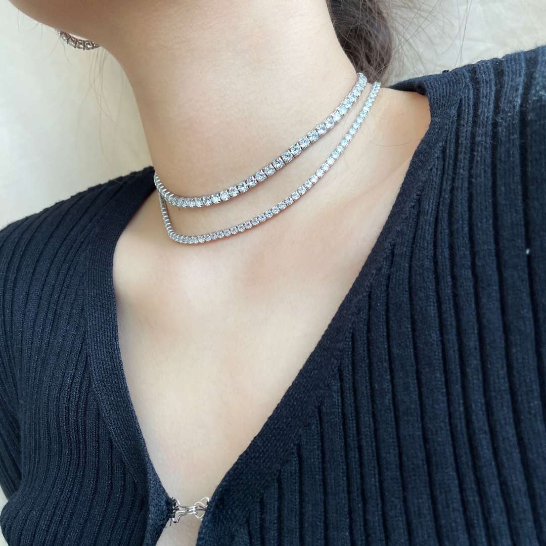 [ElanLuxe Jewelry]Elegant Tennis Chain Necklace