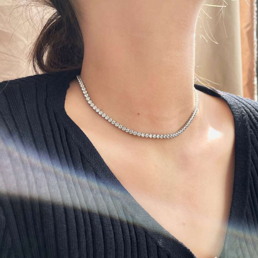 [ElanLuxe Jewelry]Elegant Tennis Chain Necklace