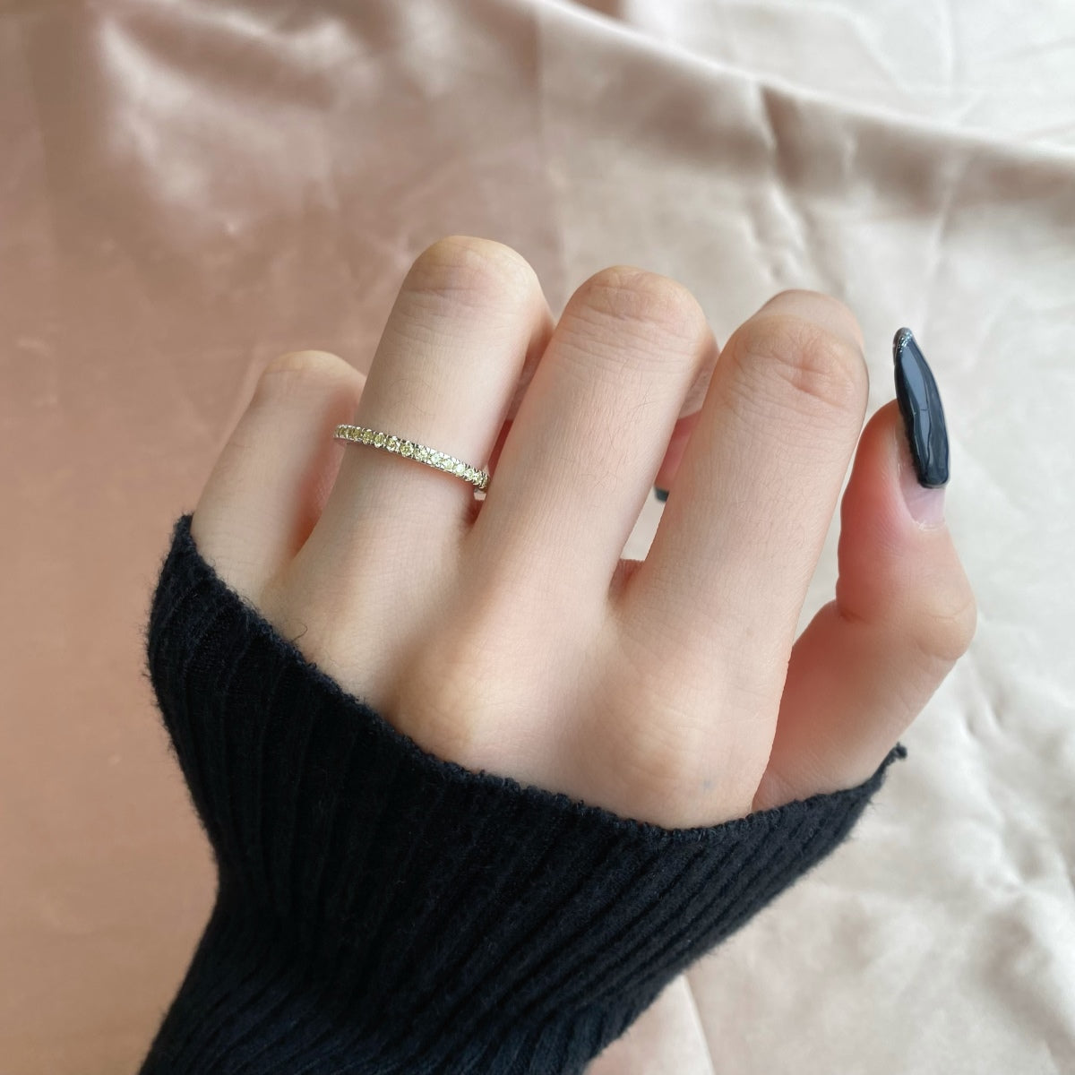 [ElanLuxe Jewelry]Delicate Sparkling Round Cut Daily Ring