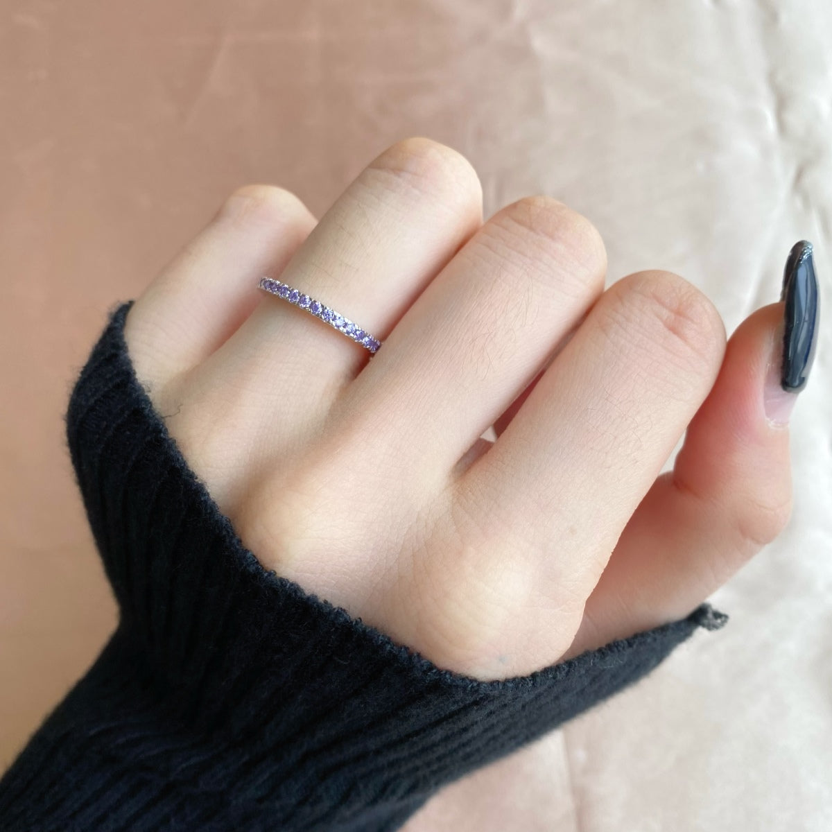 [ElanLuxe Jewelry]Delicate Sparkling Round Cut Daily Ring