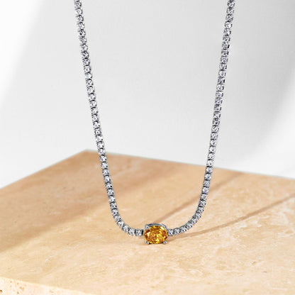 [ElanLuxe Jewelry]1.0 Carat Shining Oval Cut Necklace