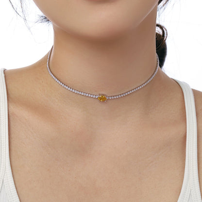 [ElanLuxe Jewelry]1.0 Carat Shining Oval Cut Necklace