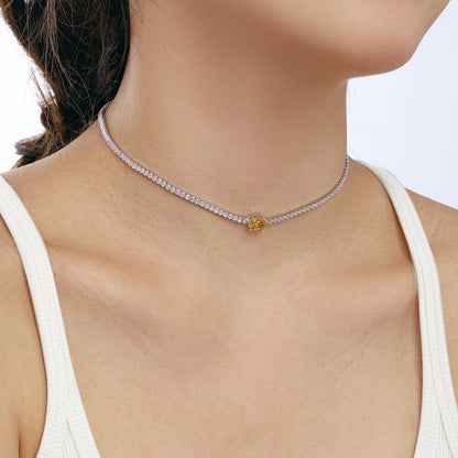 [ElanLuxe Jewelry]1.0 Carat Shining Oval Cut Necklace